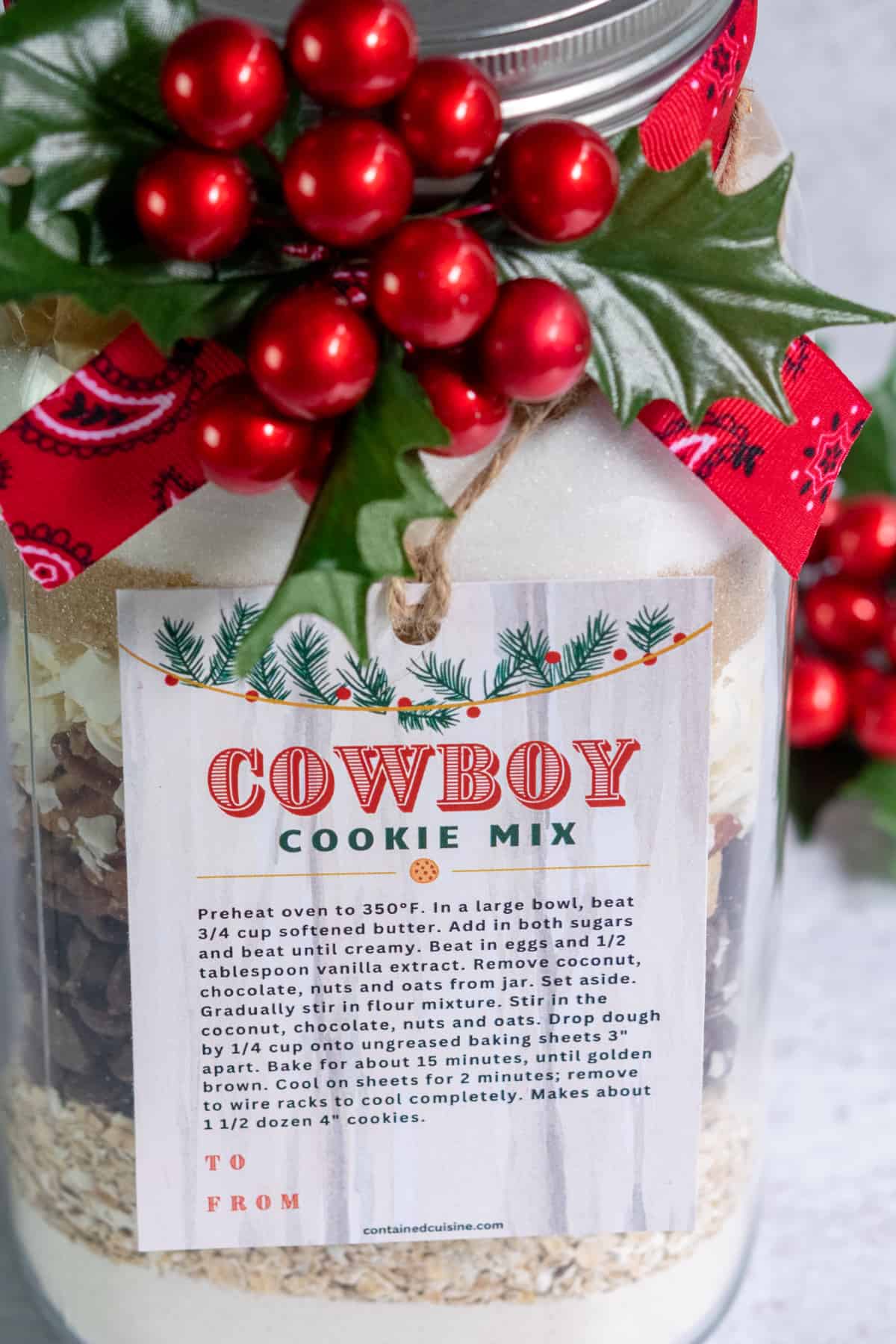 Cowboy Cookies in a Jar: Easy Cookie Mix Gift » Contained Cuisine