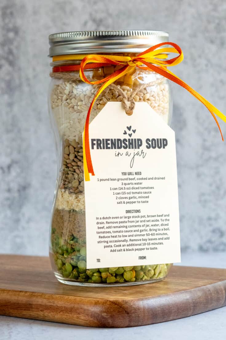 Friendship Soup in a Jar - A Christmas Gift in a Mason Jar