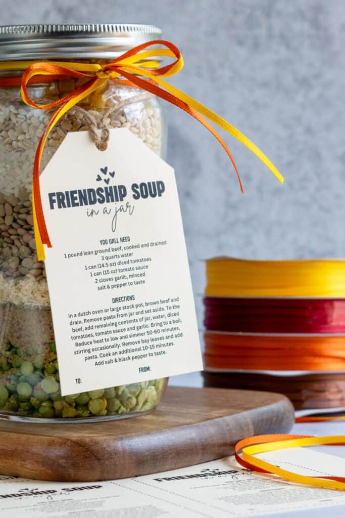 Friendship Soup in a Jar - A Christmas Gift in a Mason Jar