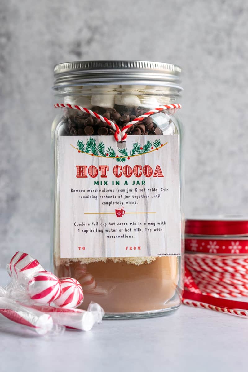 Easy Hot Cocoa in a Jar Gift Idea » Contained Cuisine