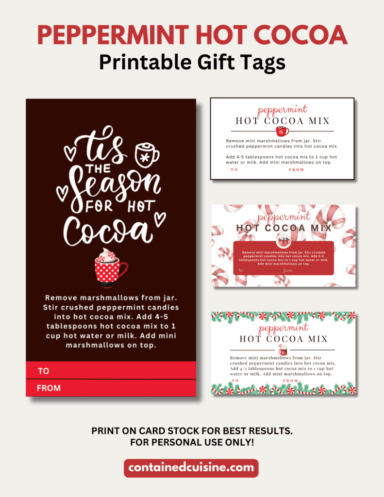 Image showing the printable gift tag designs available to download.